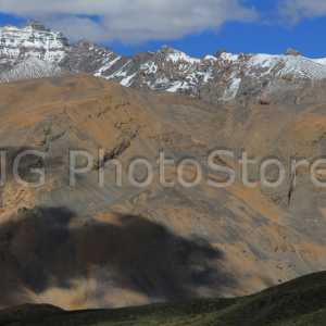 Arid valleys and mountains in the Spiti valley.
