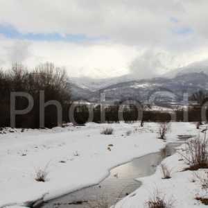 El Valle de Lozoya después de una nevada en invierno.
