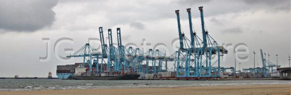 Gantry cranes at APM container terminal in Algeciras.