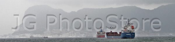 Buques fondeados en la Bahía de Algeciras.