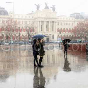 Paraguas abiertos en Atocha. Ministerio de Agricultura