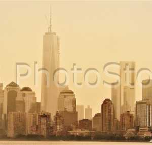 Yellow filter over Manhattan