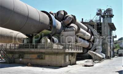 Clinker rotatory horizontal furnace in a cement factory in Spain.