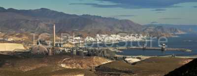 Cement factory beside the port of Carboneras in Almería, Spain.