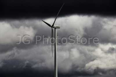 Wind mills, clouds and wind