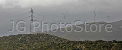 Turbines of a wind farm between Tarifa and Algeciras