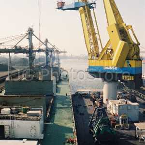 Transshipment of anthracite at the Rietlanden terminal of Rotterdam