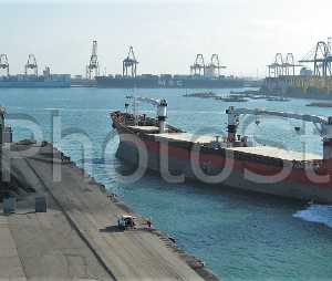 Stevedores at the port of Valencia