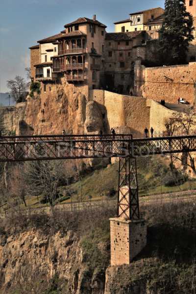Saint Paul Bridge and the hanging houses of Cuenca.